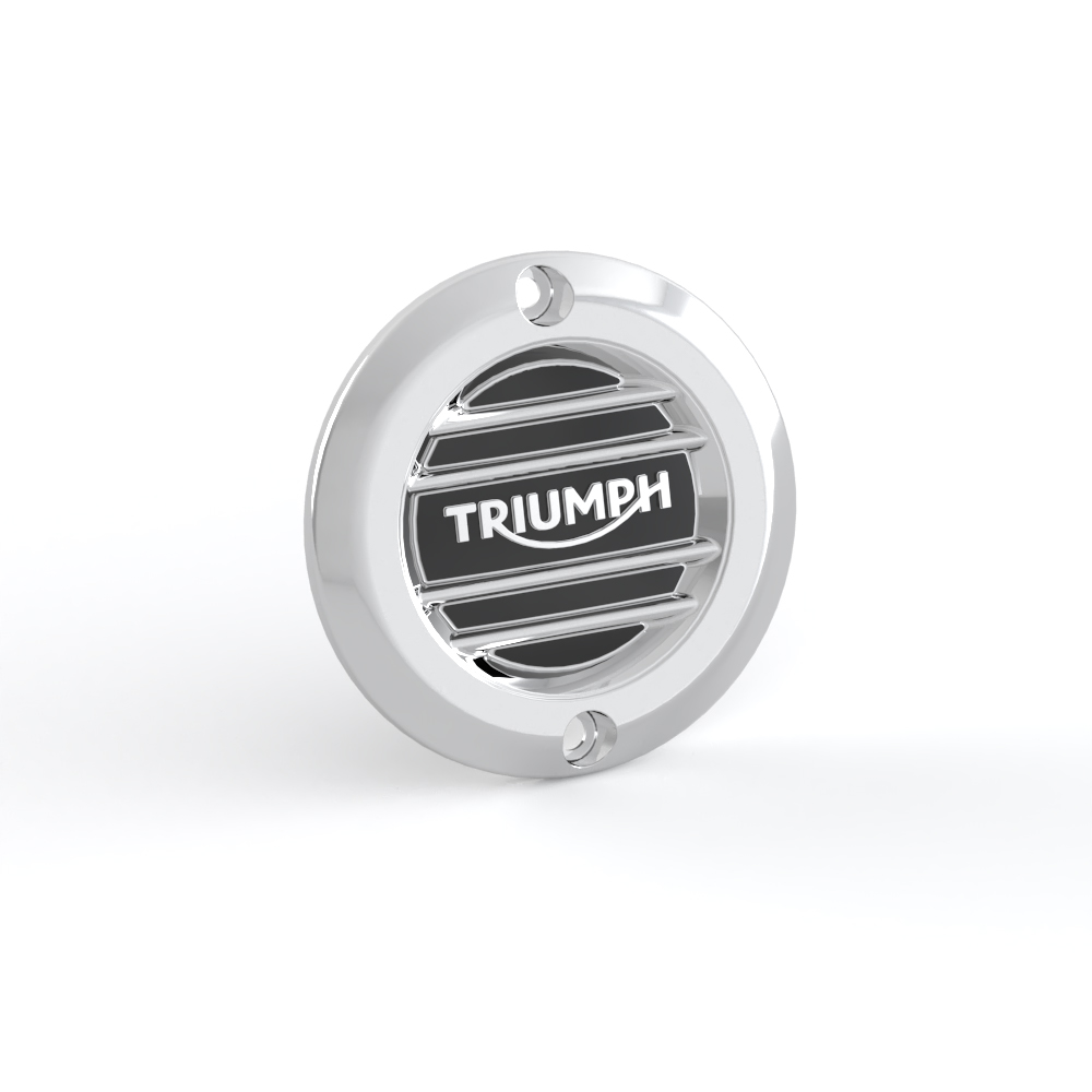 Clutch Badge, Ribbed, Chrome photo 1