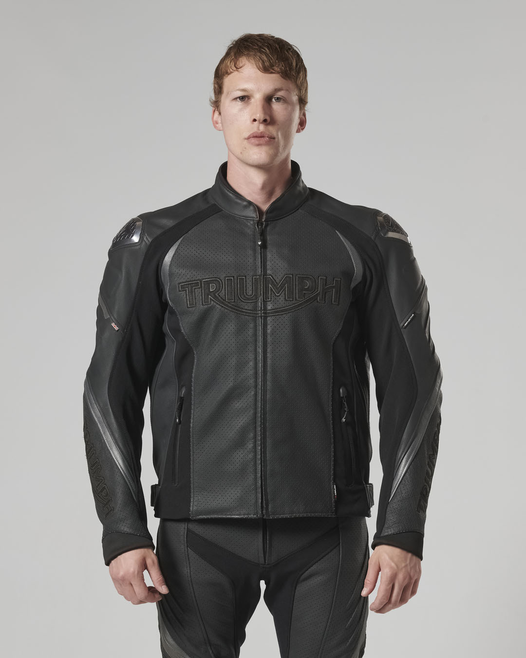 TRIPLE PERFORATED LEATHER JACKET photo 14