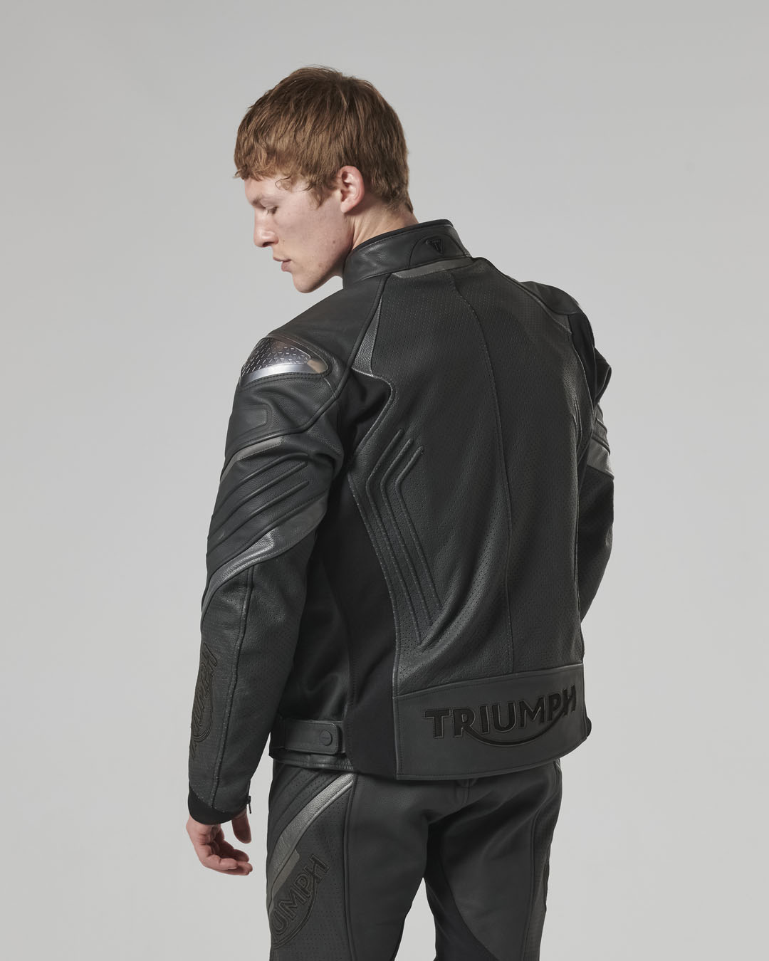 TRIPLE PERFORATED LEATHER JACKET photo 15