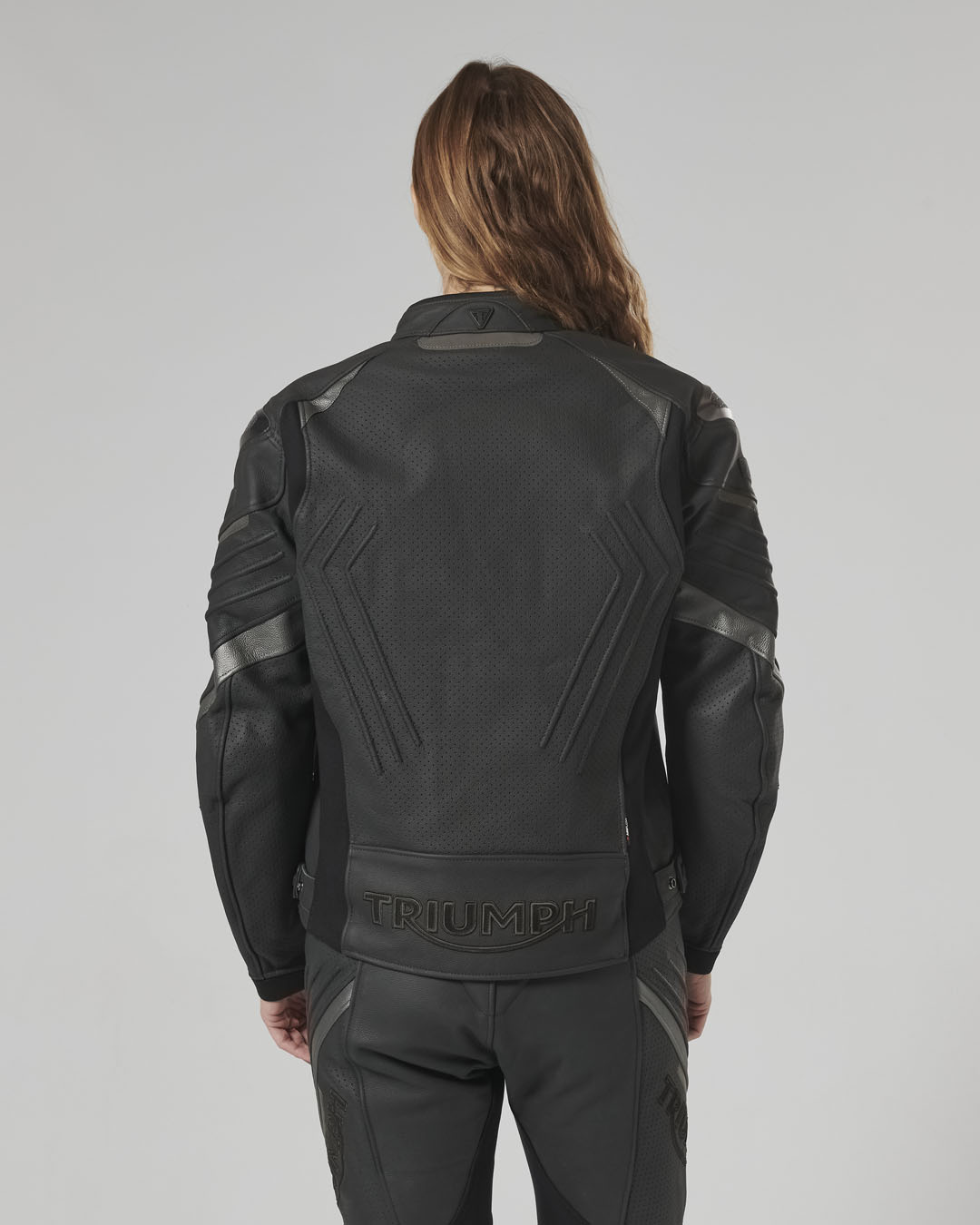 TRIPLE PERFORATED LEATHER JACKET photo 18