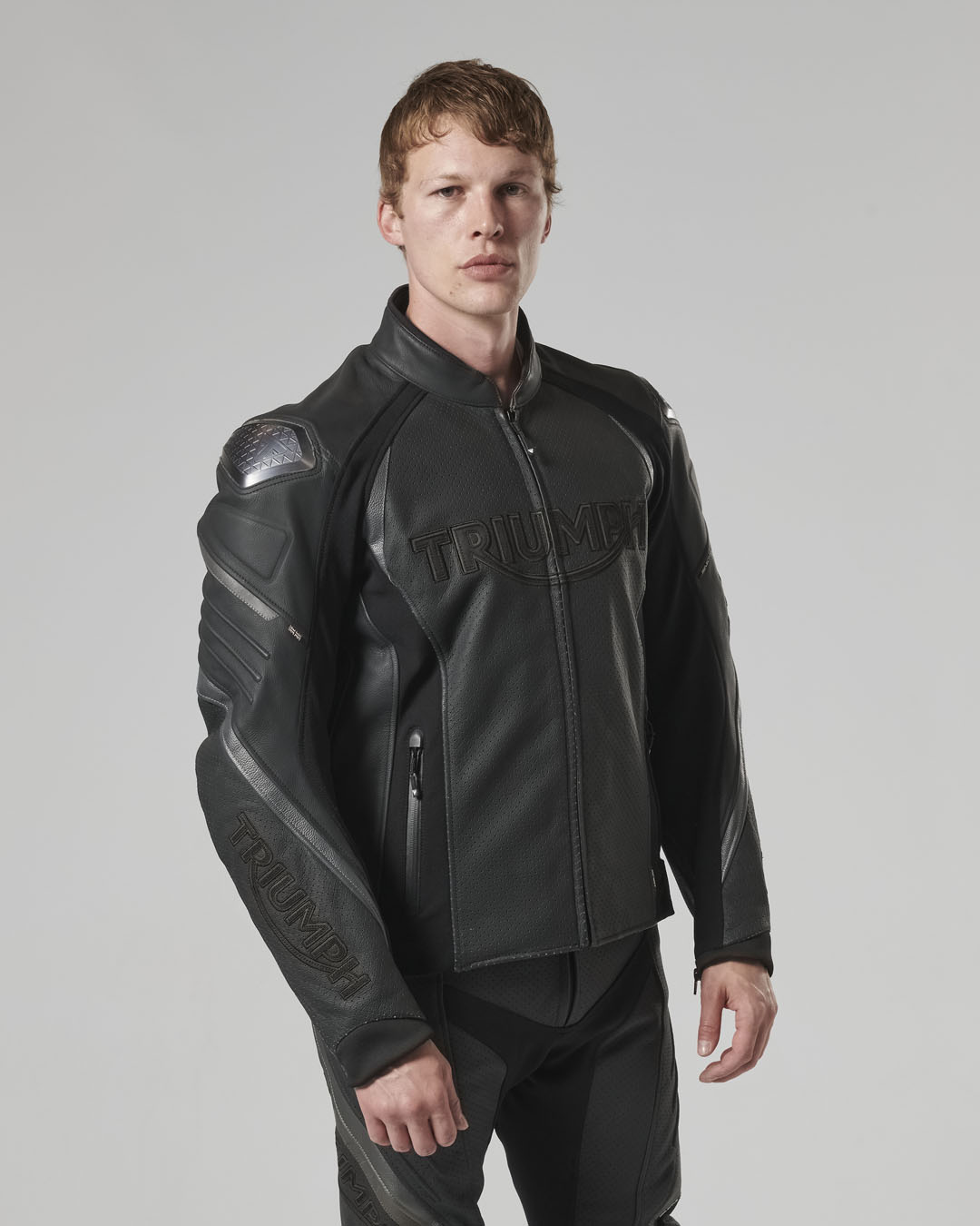 TRIPLE PERFORATED LEATHER JACKET photo 13