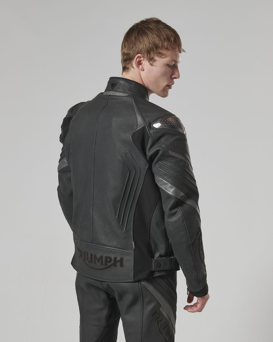 TRIPLE PERFORATED LEATHER JACKET photo 17