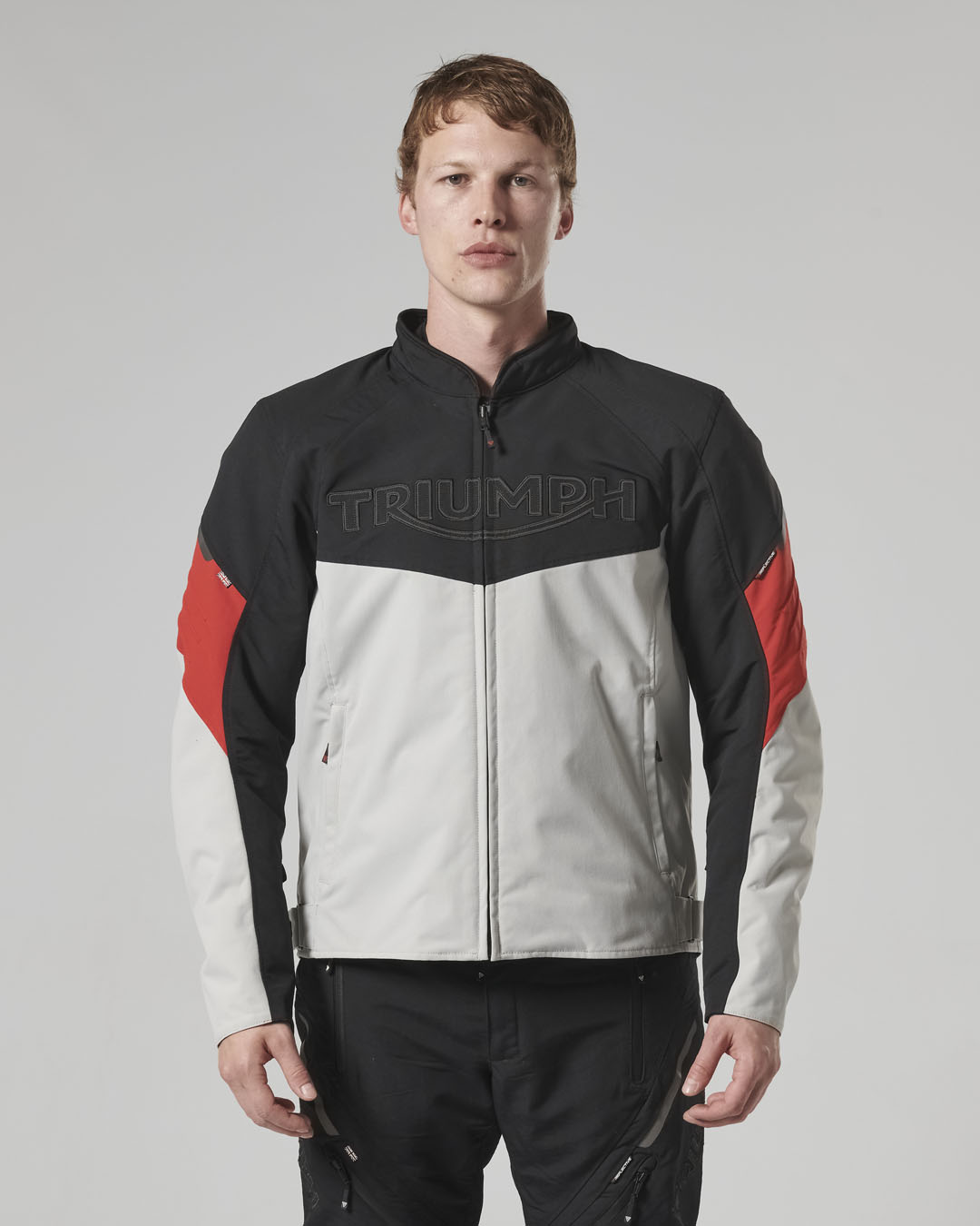 TRIPLE ROADSTER JACKET - BLACK / GREY / RED photo 11