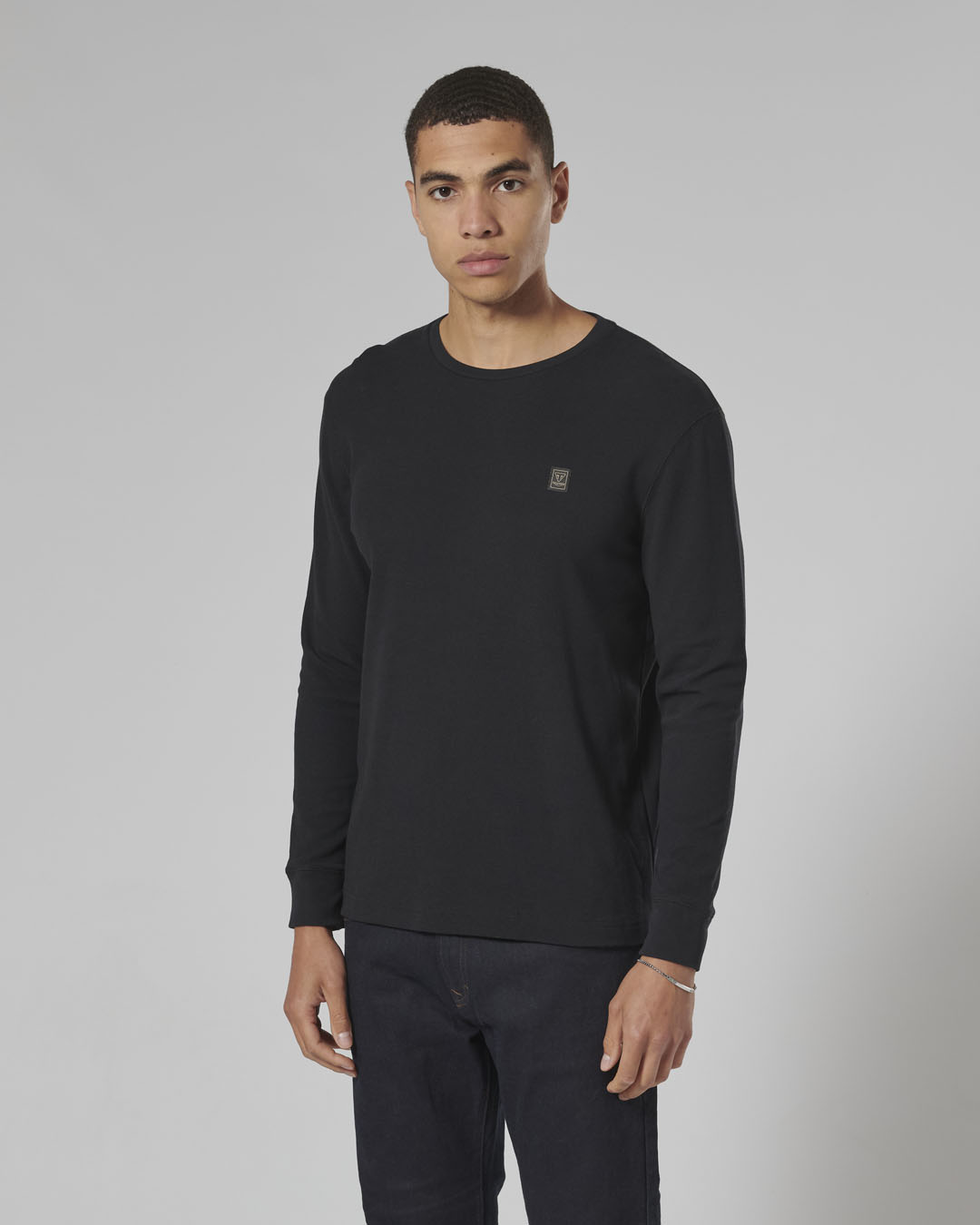 DEAN L/S WAFFLE BLACK T-SHIRT photo 4