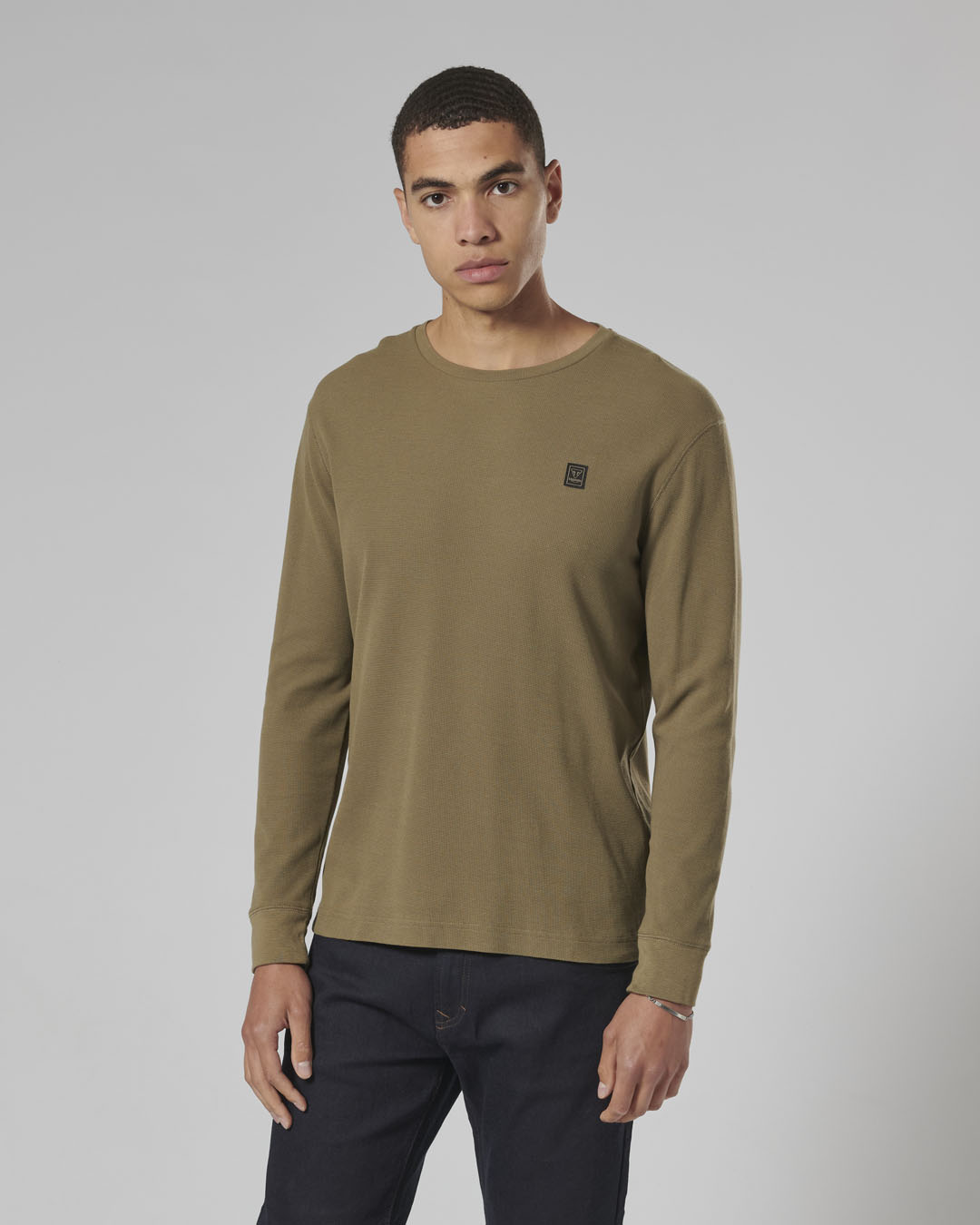 DEAN L/S WAFFLE KHAKI T-SHIRT photo 5