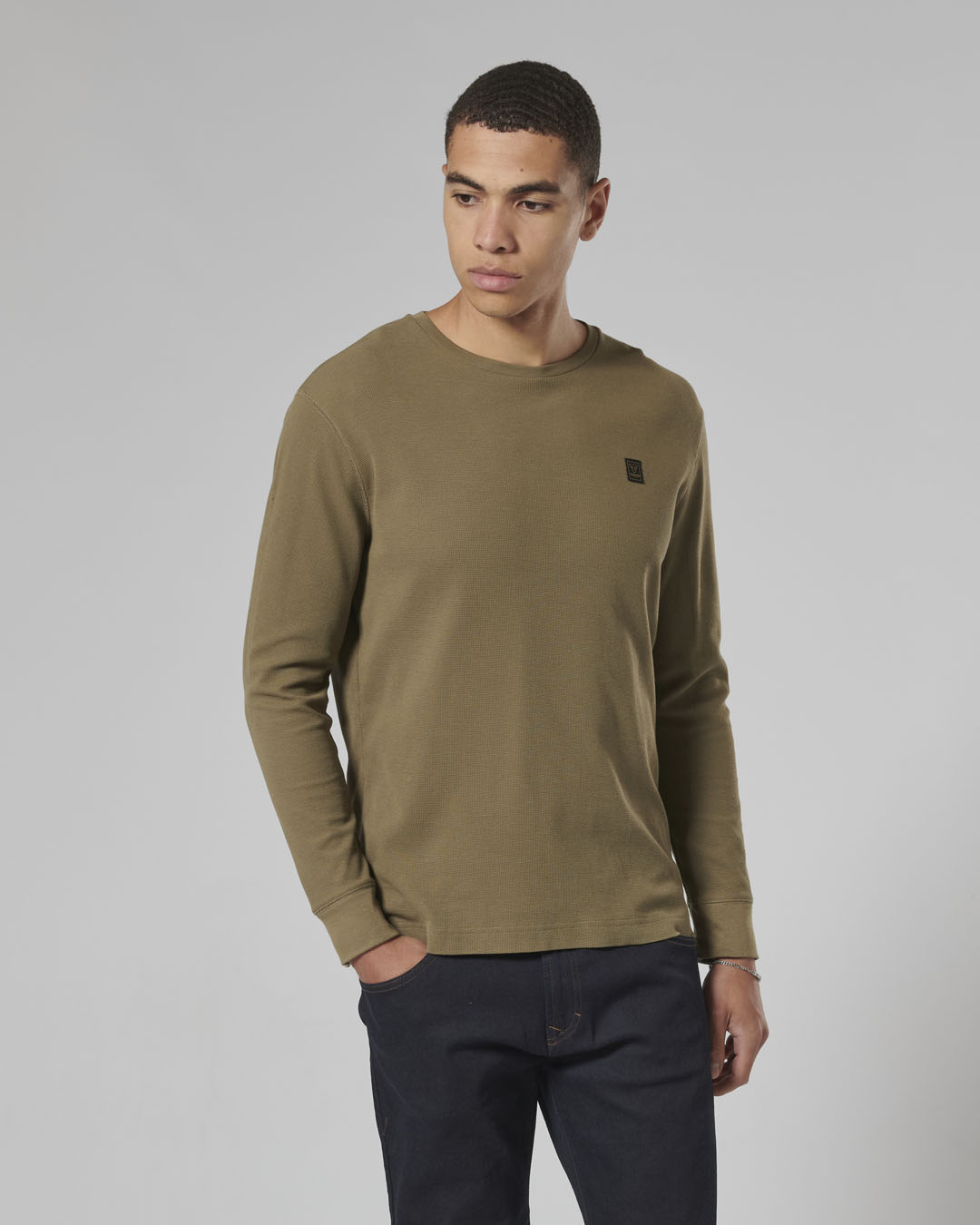 DEAN L/S WAFFLE KHAKI T-SHIRT photo 6