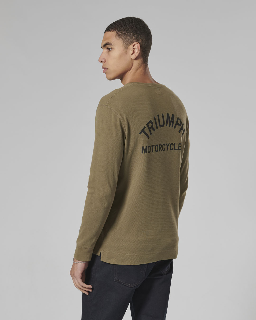 DEAN L/S WAFFLE KHAKI T-SHIRT photo 4