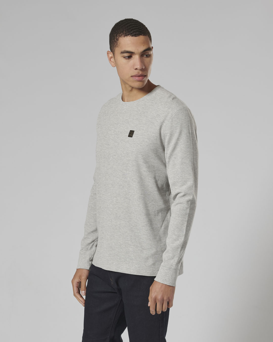 DEAN L/S WAFFLE T-SHIRT GREY MARL photo 7