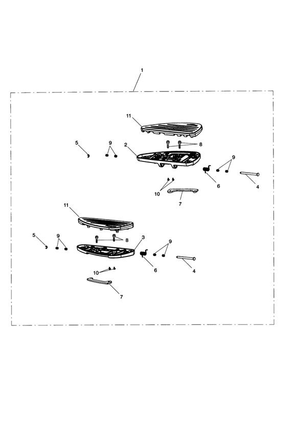 ’Chrome Line’ Rider Footboard Kit