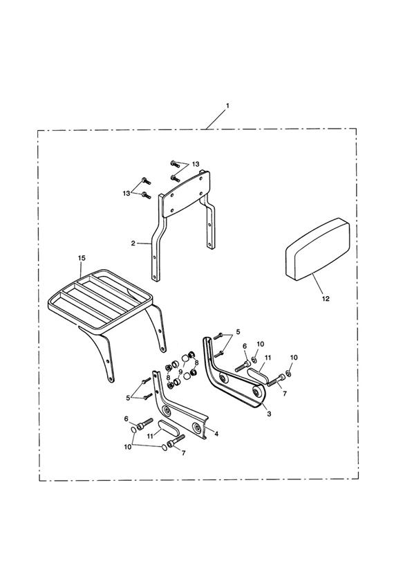 Passenger Backrest Std + Luggage Rack Kit
