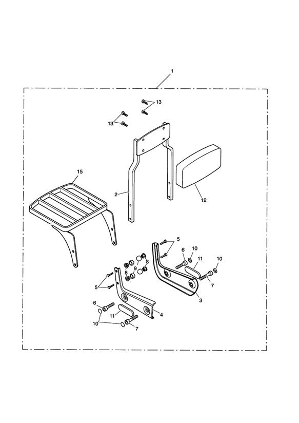 Passenger Backrest Tall + Luggage Rack Kit