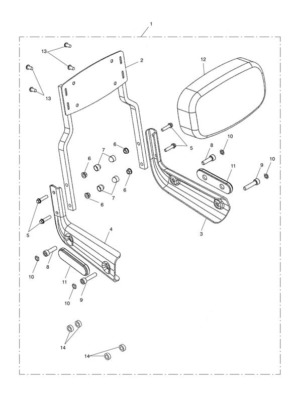 Traditional Passenger Backrest, Short