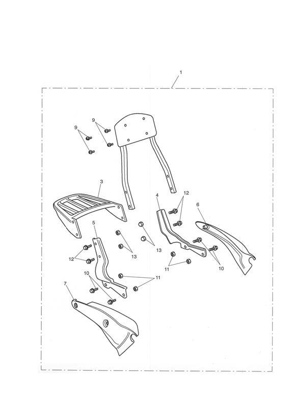 Short Passenger Backrest & Luggage Rack