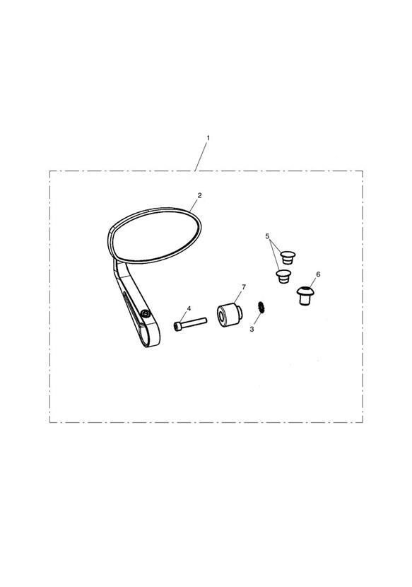 Bar End Mirror Kit, Clear Anodised