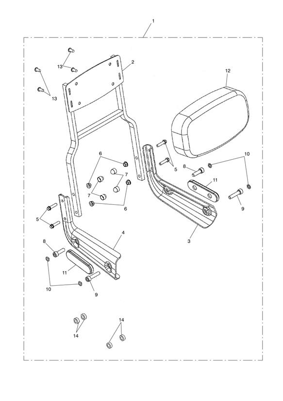 Passenger Backrest Tall Kit