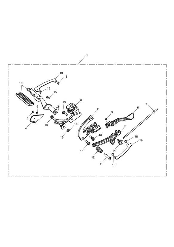 Footboard Control & Mtg Kit, Rider