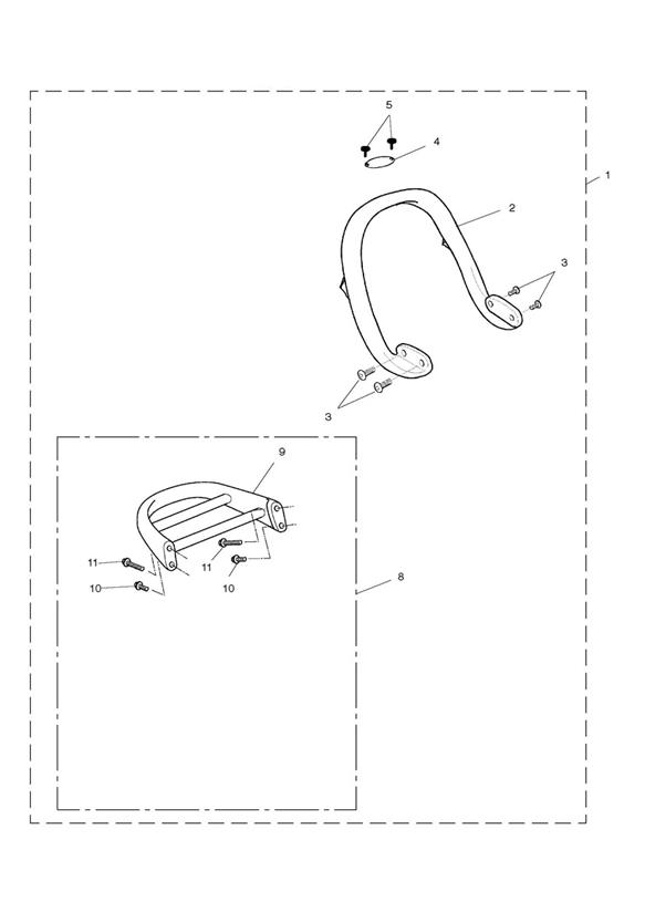 Grab Rail/Luggage Rack, Mark II TT