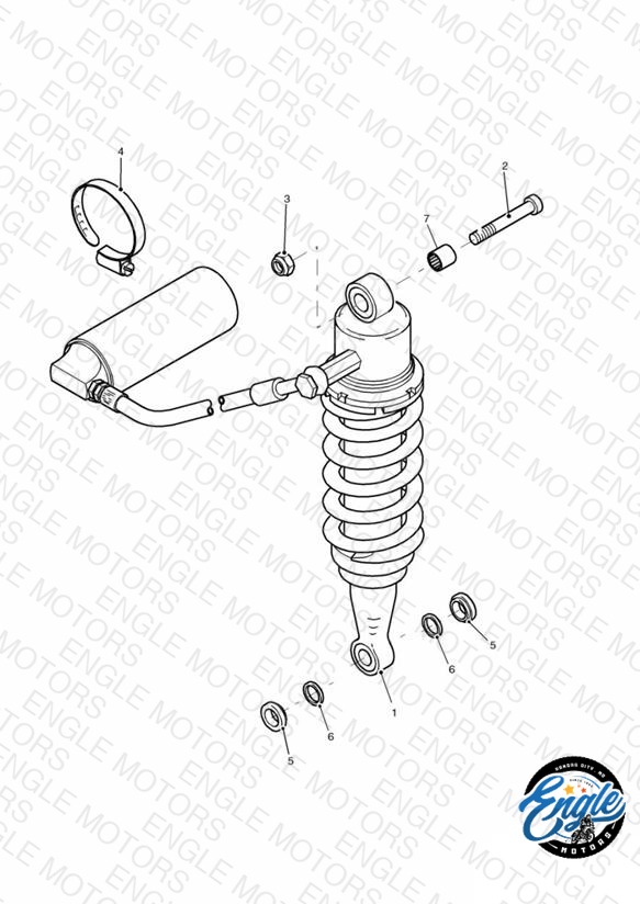 Triumph Daytona Swinging Arm — OEM Parts Diagram | Engle Motors