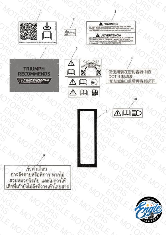 Label, Brakes, Chinese (T3909094) | Engle Motors