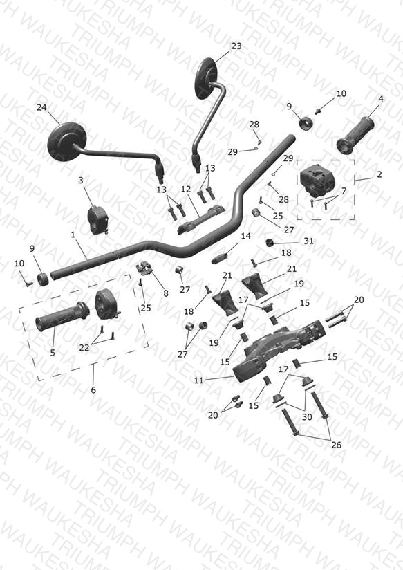 Handlebars, Top Yoke & Mirrors