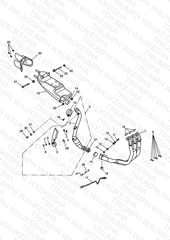 Exhaust System - All markets except AU, NZ & ZA 281466>
