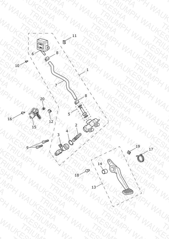 Rear Brake Master Cylinder, Reservoir & Pedal