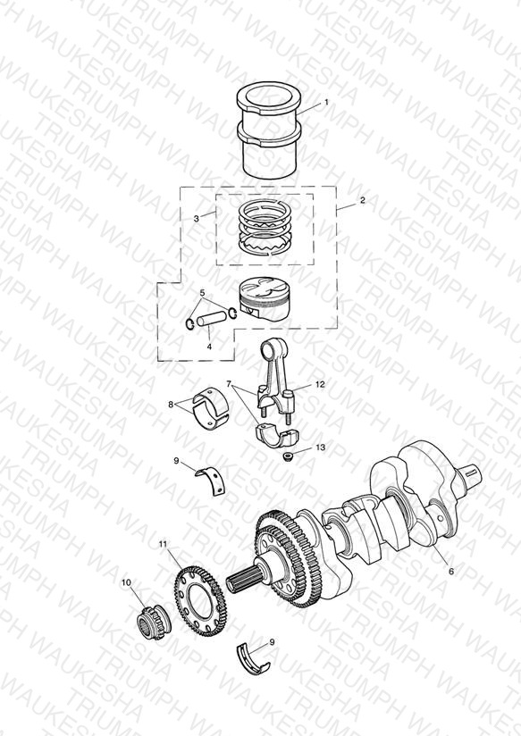 Crankshaft, Connecting Rods, Pistons & Liners