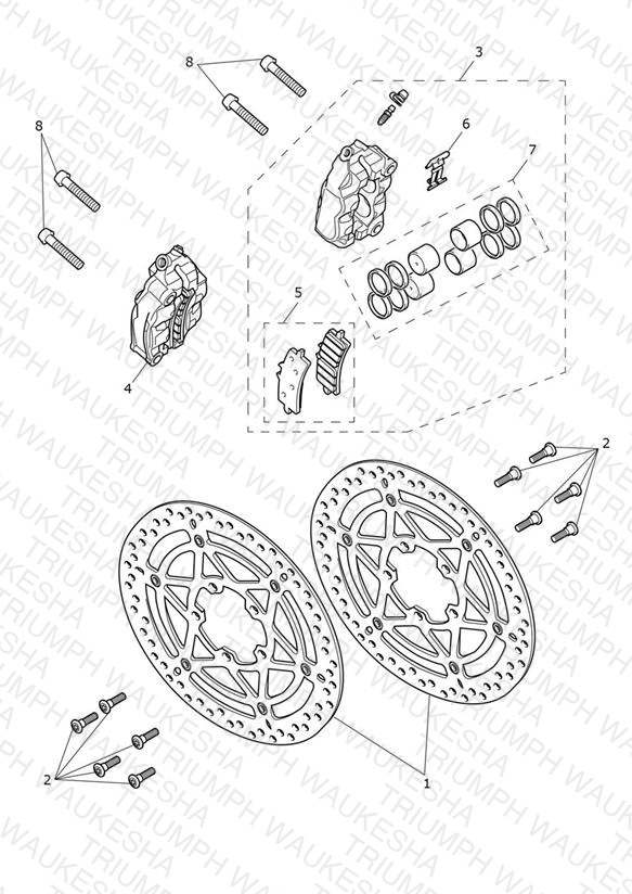 Front Brake Caliper & Discs