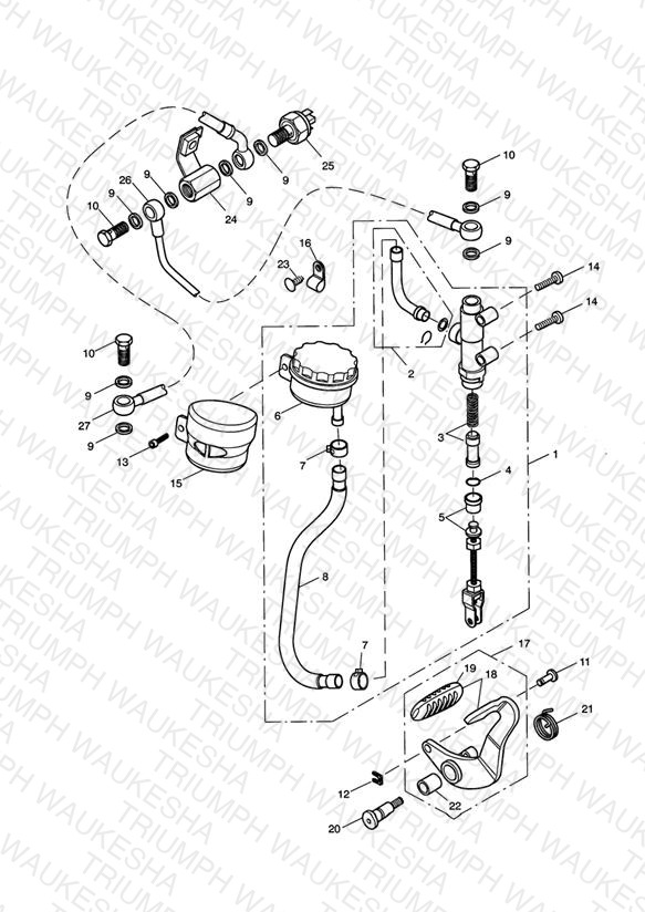 Rear Brake Master Cylinder, Reservoir & Pedal > 468390