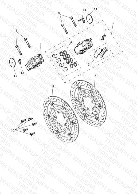 Front Brake Caliper & Discs