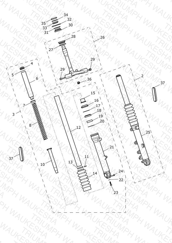 Front Forks & Lower Yoke > 914972 - All Expt BR & IN, > 917474 - BR & IN Only