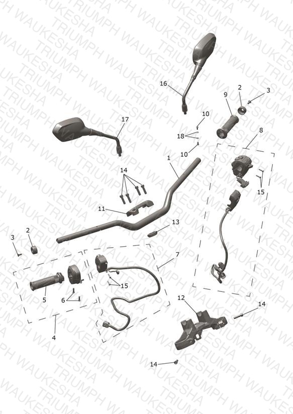 Handlebars, Top Yoke & Mirrors