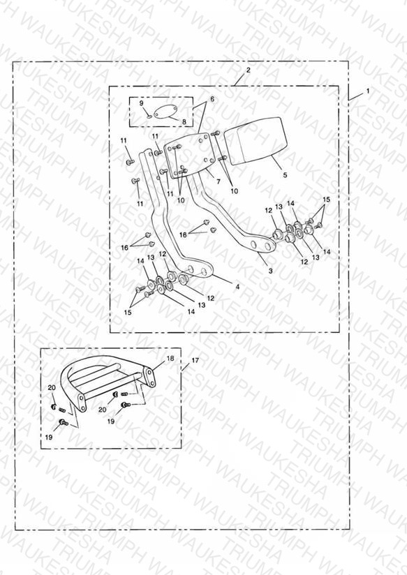 Passenger Backrest/ Luggage Rack Forged