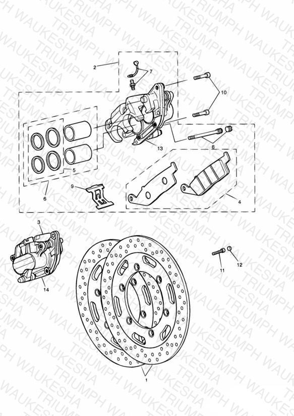 Front Brake Caliper and Disc