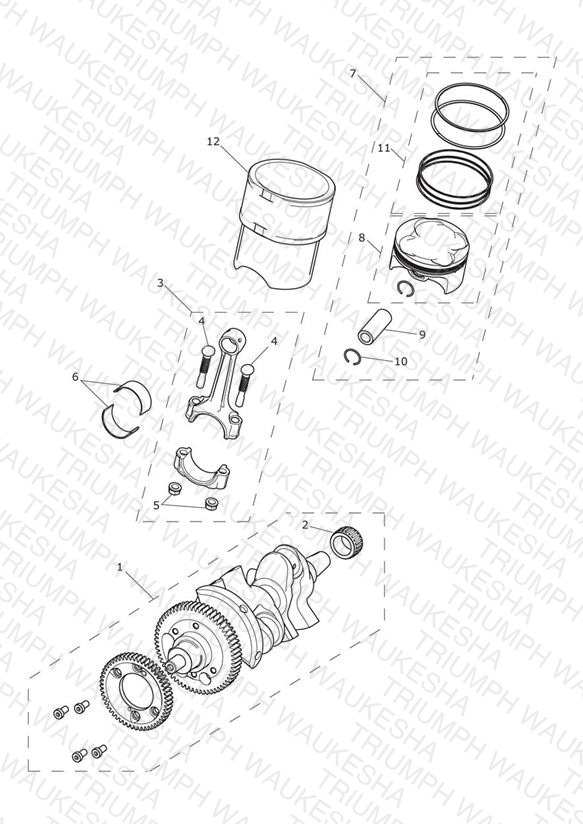 Crankshaft, Connecting Rods, Pistons & Liners