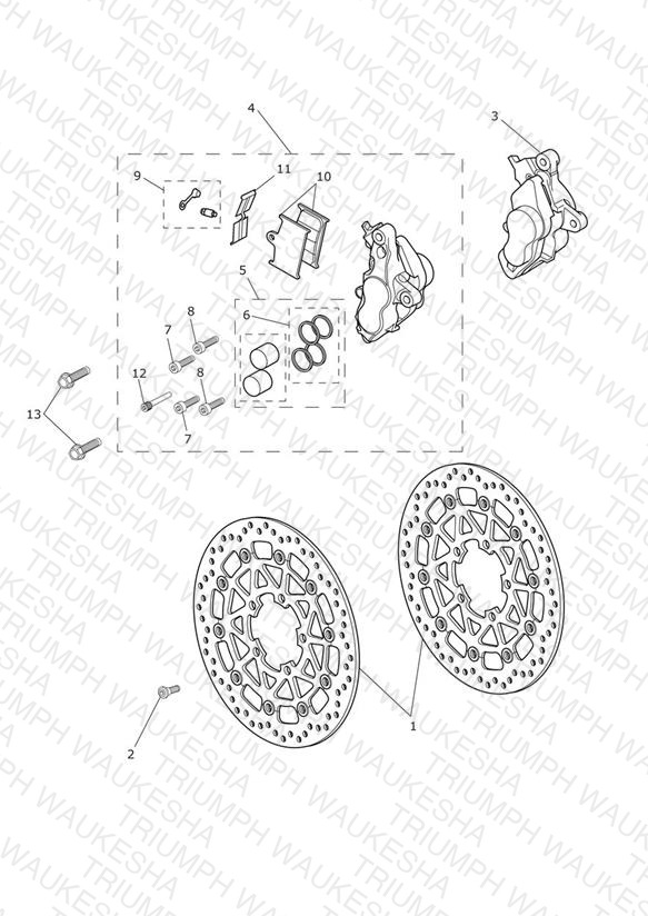 Front Brake Caliper & Discs