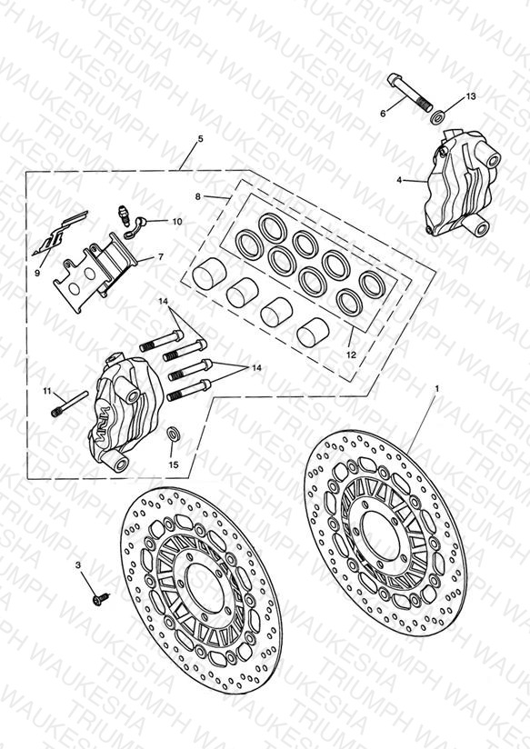 Front Brake Caliper & Discs >333178