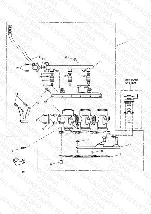 Throttles, Injectors & Fuel Rail Eng No 207447 >