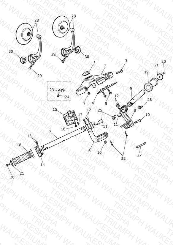 Handlebars, Top Yoke & Mirrors