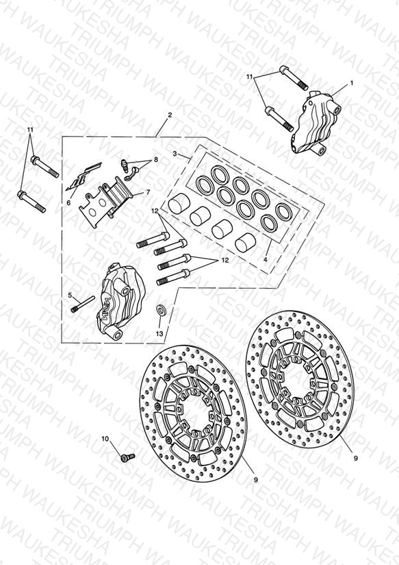 Front Brake Caliper & Discs