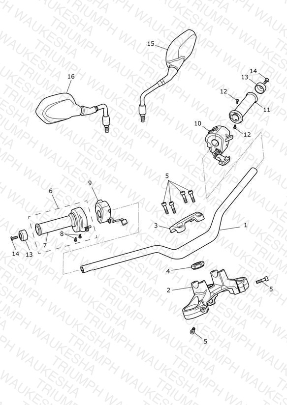 Handlebars, Top Yoke & Mirrors