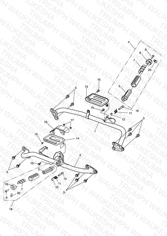 Front Footrests & Mountings - Rocket III