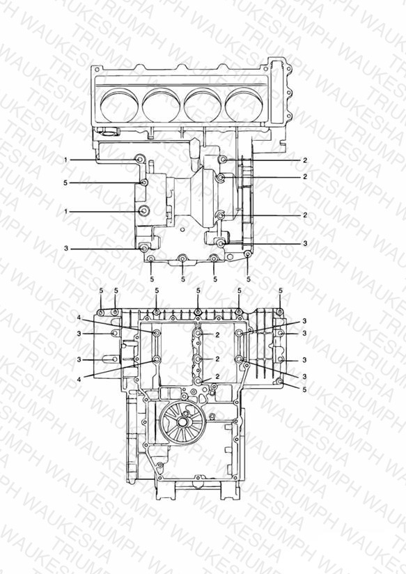 Crankcase Fixings 4 Cylinder Grey
