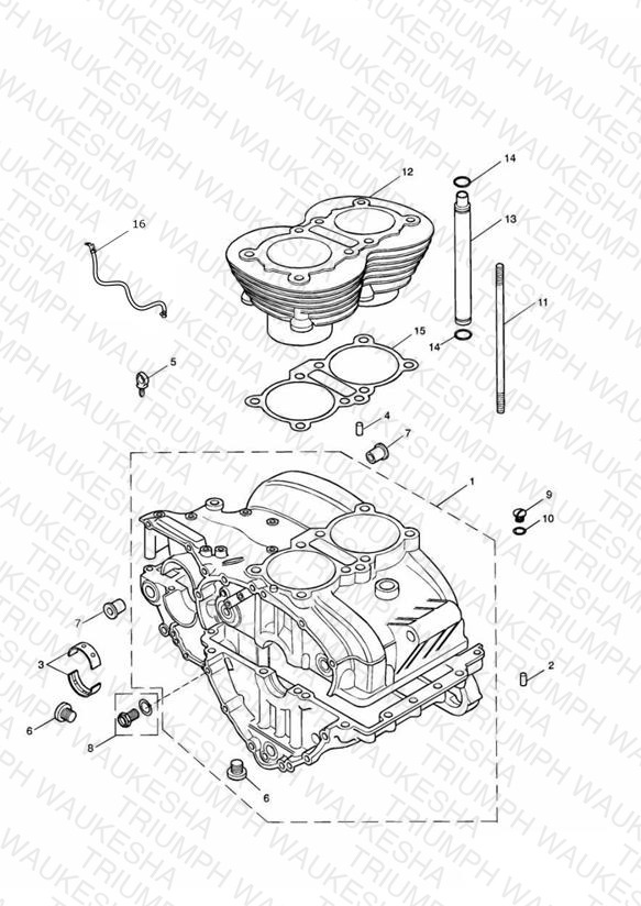Crankcase & Fittings up to Eng No 221608 (Plus ENG No's 229407 to 230164)