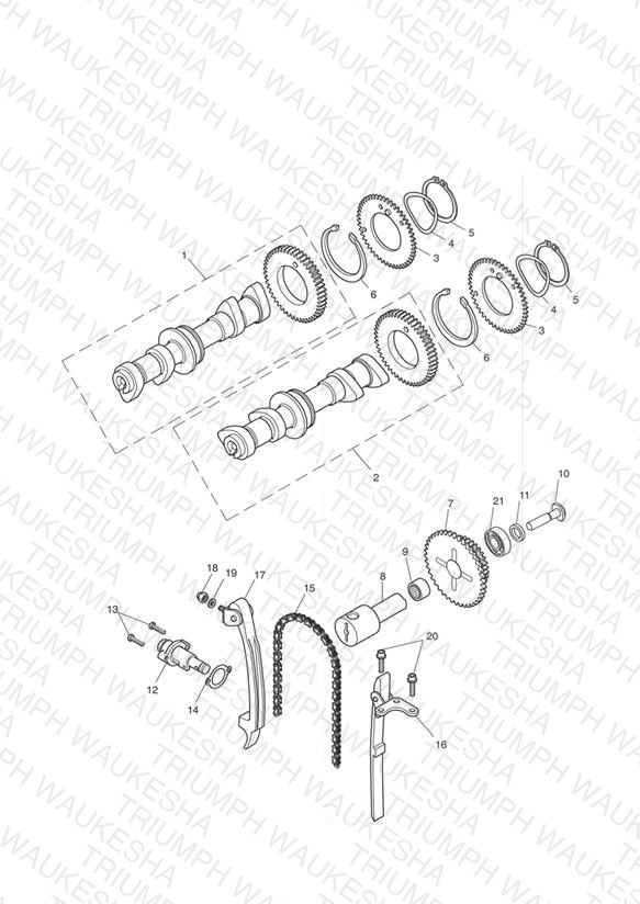 Camshaft and Drive ENG NO 186917 »  - Bonneville T100