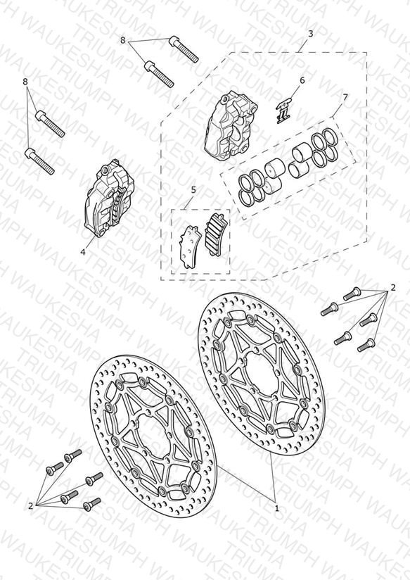Front Brake Caliper & Discs