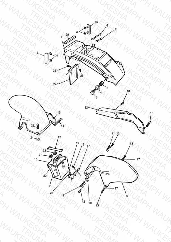 Mudguards/Chainguard/Battery Box