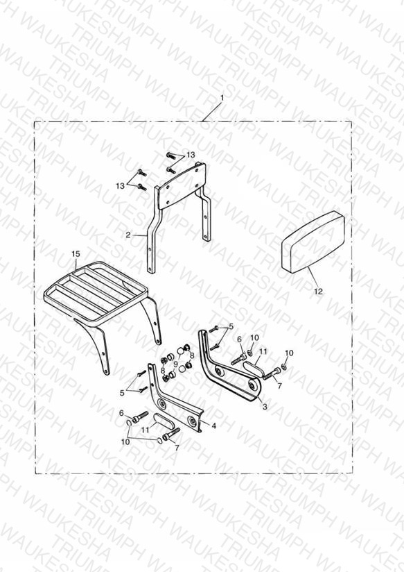 Passenger Backrest Standard + Luggage Rack Kit