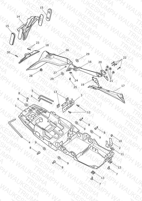 Rear Mudguard & No Plate Brkt