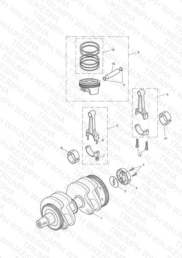 Crankshaft/Conn Rod and Pistons - Bonneville T100